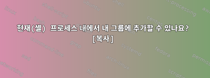 현재(셸) 프로세스 내에서 내 그룹에 추가할 수 있나요? [복사]