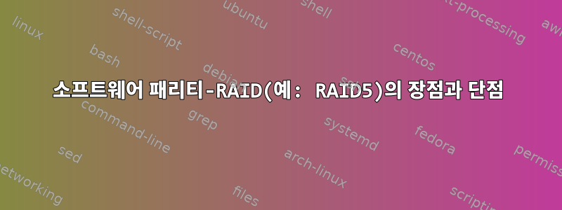 소프트웨어 패리티-RAID(예: RAID5)의 장점과 단점