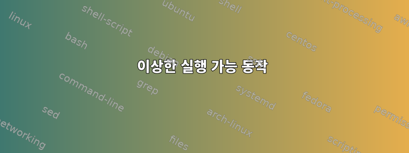 이상한 실행 가능 동작