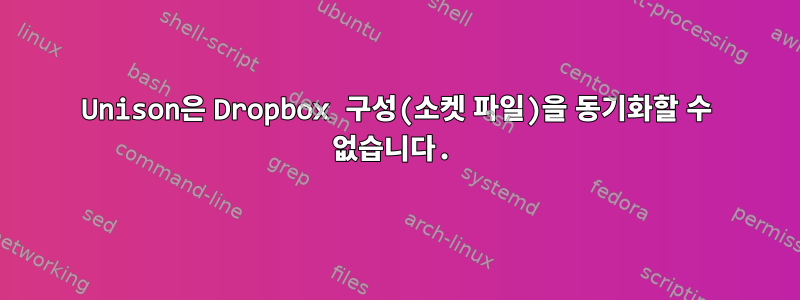 Unison은 Dropbox 구성(소켓 파일)을 동기화할 수 없습니다.