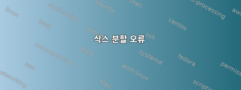 삭스 분할 오류