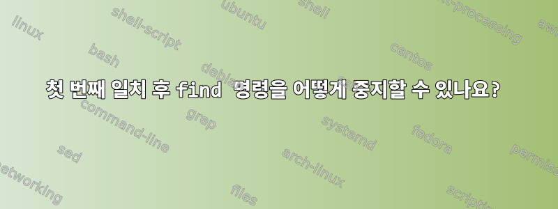 첫 번째 일치 후 find 명령을 어떻게 중지할 수 있나요?