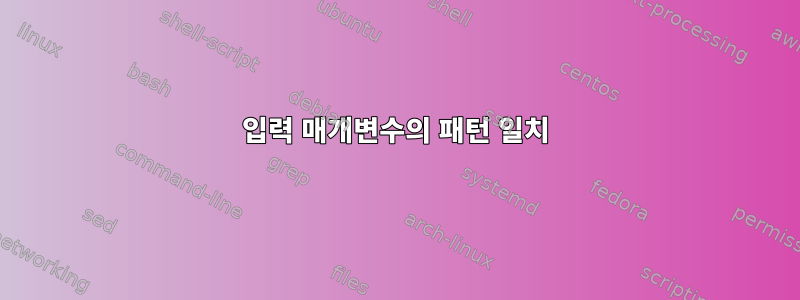 입력 매개변수의 패턴 일치