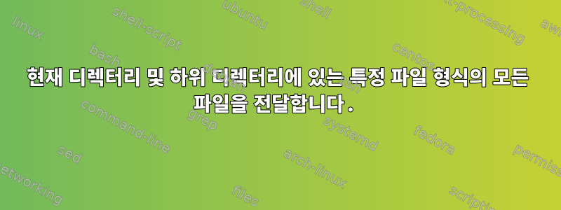 현재 디렉터리 및 하위 디렉터리에 있는 특정 파일 형식의 모든 파일을 전달합니다.