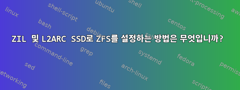 ZIL 및 L2ARC SSD로 ZFS를 설정하는 방법은 무엇입니까?