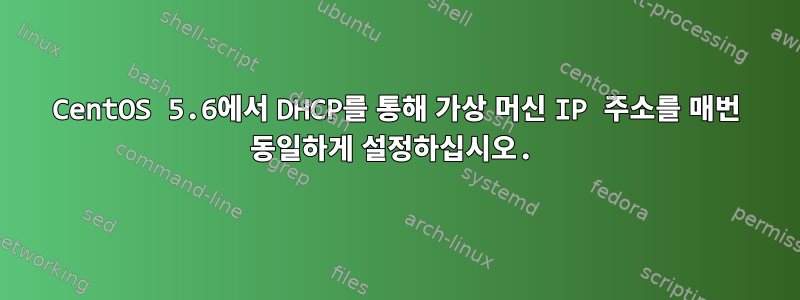 CentOS 5.6에서 DHCP를 통해 가상 머신 IP 주소를 매번 동일하게 설정하십시오.