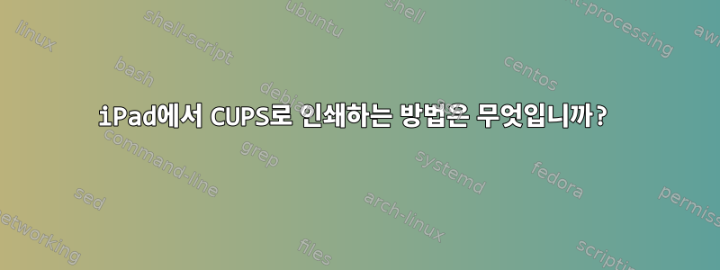 iPad에서 CUPS로 인쇄하는 방법은 무엇입니까?