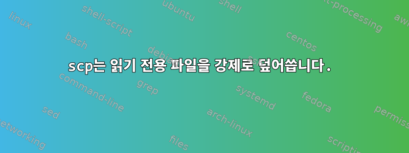 scp는 읽기 전용 파일을 강제로 덮어씁니다.