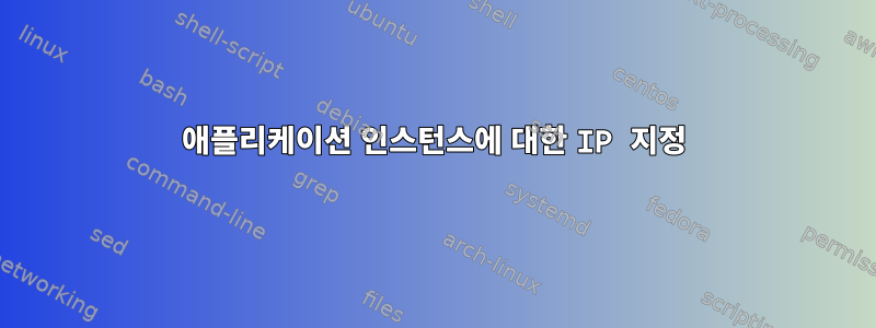 애플리케이션 인스턴스에 대한 IP 지정