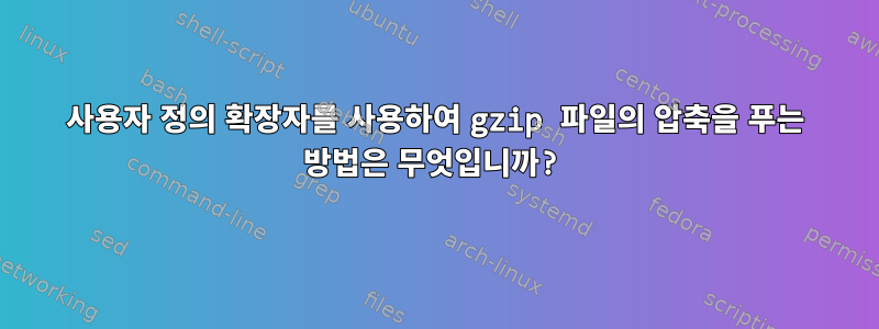 사용자 정의 확장자를 사용하여 gzip 파일의 압축을 푸는 방법은 무엇입니까?