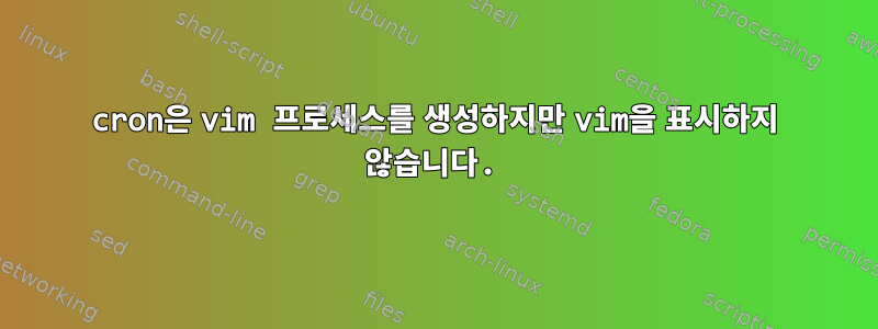 cron은 vim 프로세스를 생성하지만 vim을 표시하지 않습니다.