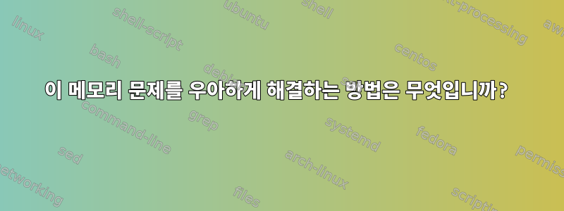 이 메모리 문제를 우아하게 해결하는 방법은 무엇입니까?