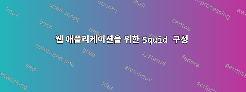 웹 애플리케이션을 위한 Squid 구성