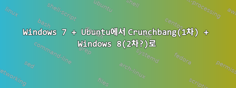 Windows 7 + Ubuntu에서 Crunchbang(1차) + Windows 8(2차?)로