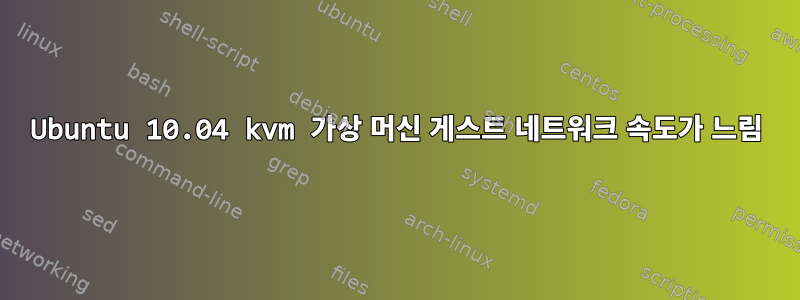 Ubuntu 10.04 kvm 가상 머신 게스트 네트워크 속도가 느림