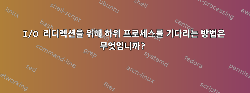 I/O 리디렉션을 위해 하위 프로세스를 기다리는 방법은 무엇입니까?