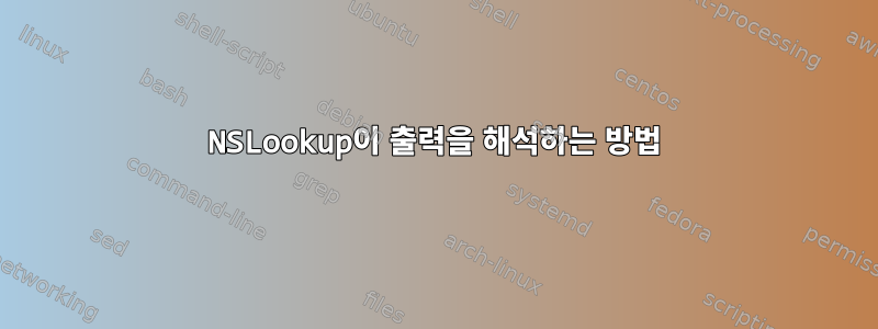 NSLookup이 출력을 해석하는 방법