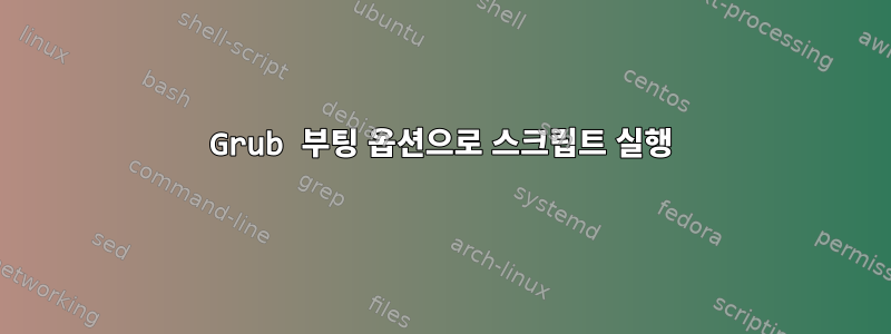 Grub 부팅 옵션으로 스크립트 실행