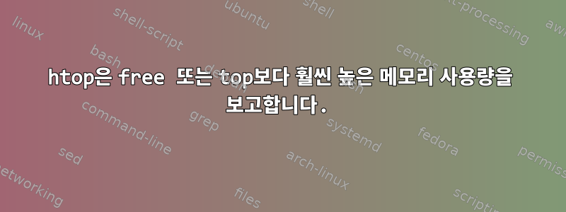 htop은 free 또는 top보다 훨씬 높은 메모리 사용량을 보고합니다.