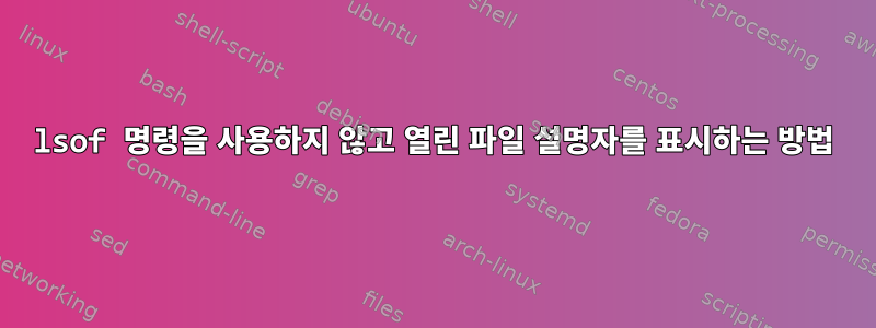 lsof 명령을 사용하지 않고 열린 파일 설명자를 표시하는 방법