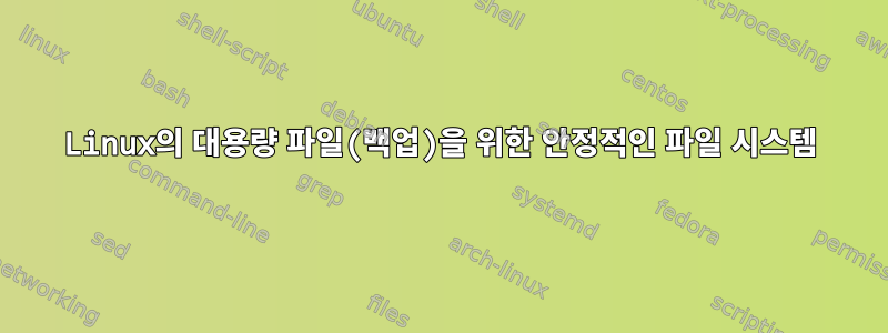 Linux의 대용량 파일(백업)을 위한 안정적인 파일 시스템