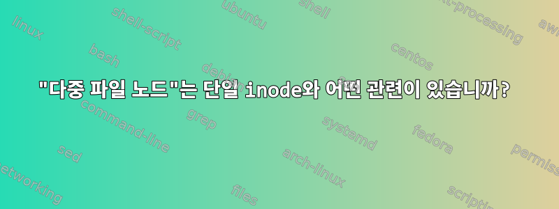 "다중 파일 노드"는 단일 inode와 어떤 관련이 있습니까?