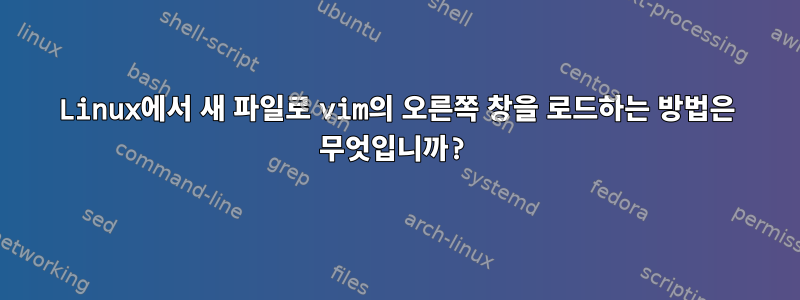 Linux에서 새 파일로 vim의 오른쪽 창을 로드하는 방법은 무엇입니까?