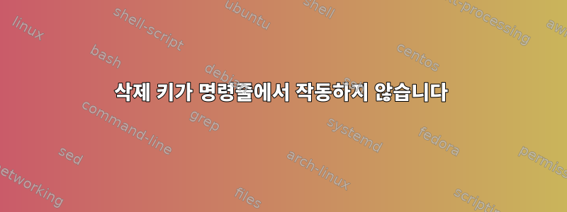 삭제 키가 명령줄에서 작동하지 않습니다