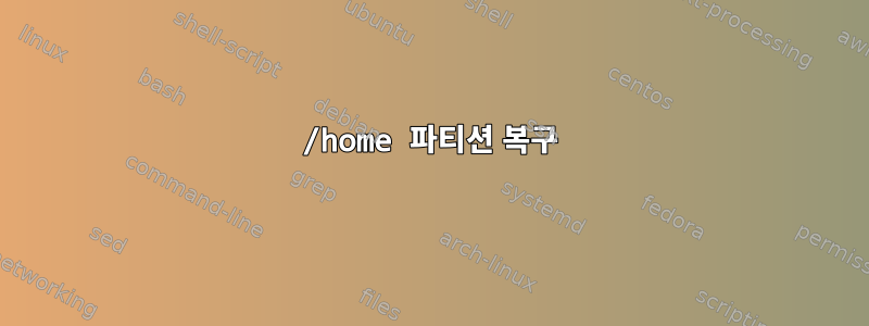 /home 파티션 복구