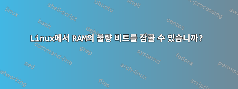 Linux에서 RAM의 불량 비트를 잠글 수 있습니까?