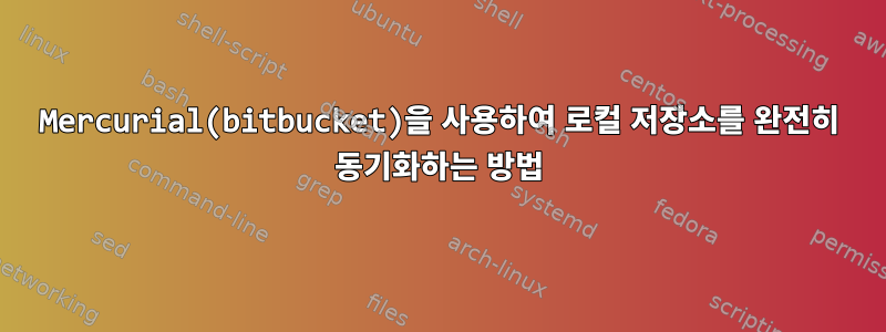 Mercurial(bitbucket)을 사용하여 로컬 저장소를 완전히 동기화하는 방법