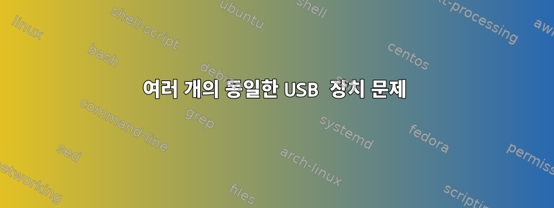 여러 개의 동일한 USB 장치 문제