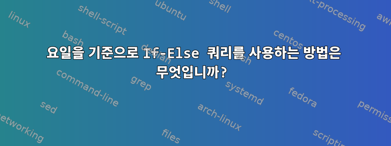 요일을 기준으로 If-Else 쿼리를 사용하는 방법은 무엇입니까?