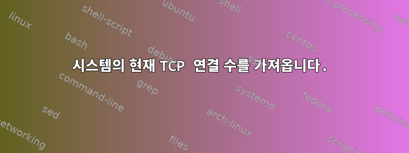 시스템의 현재 TCP 연결 수를 가져옵니다.