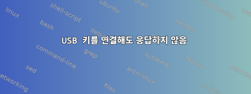 USB 키를 연결해도 응답하지 않음