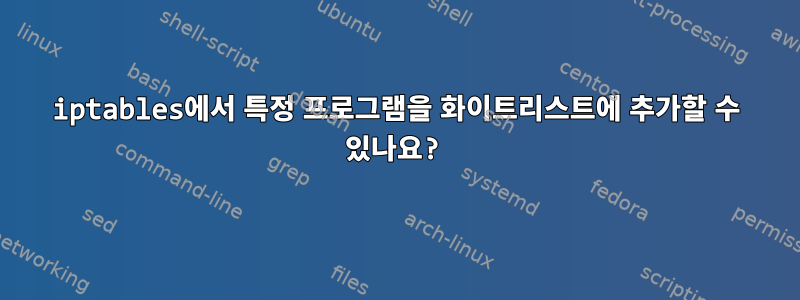 iptables에서 특정 프로그램을 화이트리스트에 추가할 수 있나요?