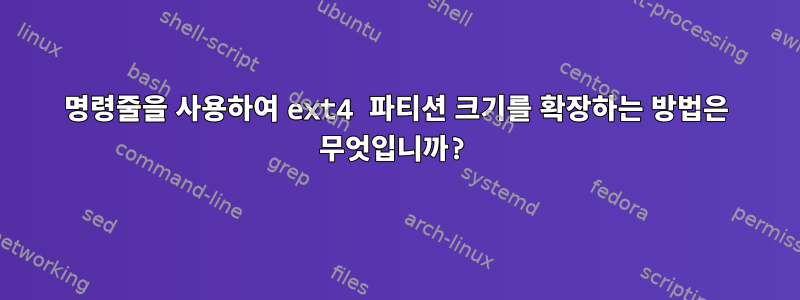 명령줄을 사용하여 ext4 파티션 크기를 확장하는 방법은 무엇입니까?