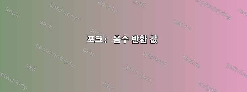 포크: 음수 반환 값