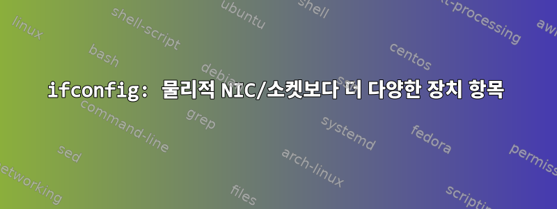 ifconfig: 물리적 NIC/소켓보다 더 다양한 장치 항목