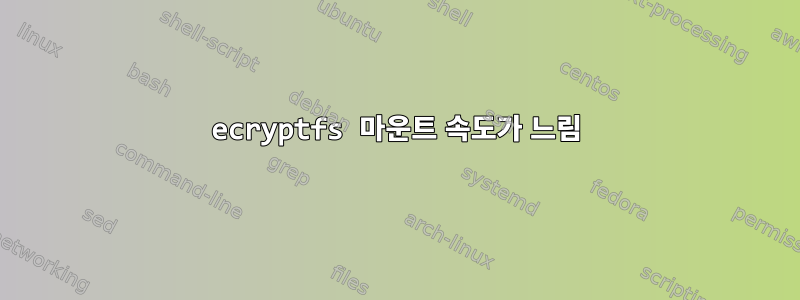 ecryptfs 마운트 속도가 느림