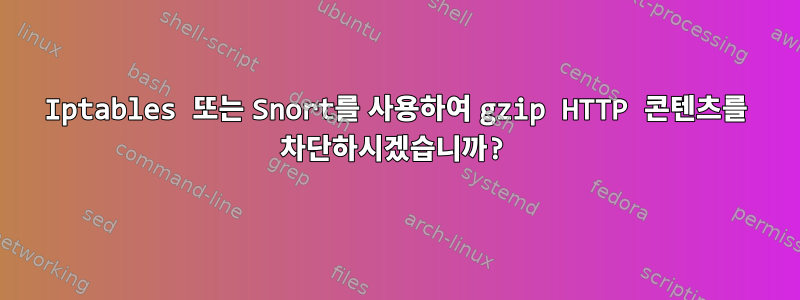 Iptables 또는 Snort를 사용하여 gzip HTTP 콘텐츠를 차단하시겠습니까?