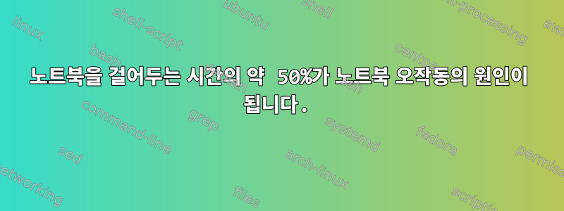 노트북을 걸어두는 시간의 약 50%가 노트북 오작동의 원인이 됩니다.