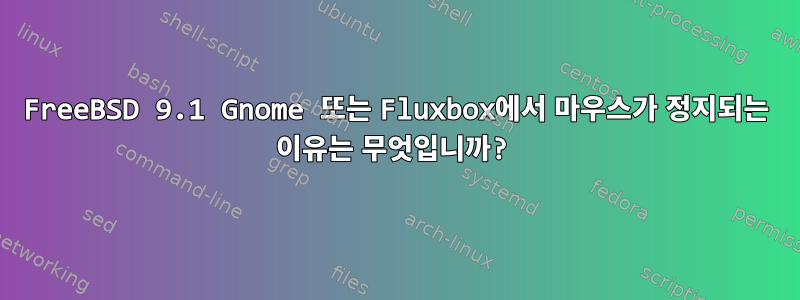 FreeBSD 9.1 Gnome 또는 Fluxbox에서 마우스가 정지되는 이유는 무엇입니까?