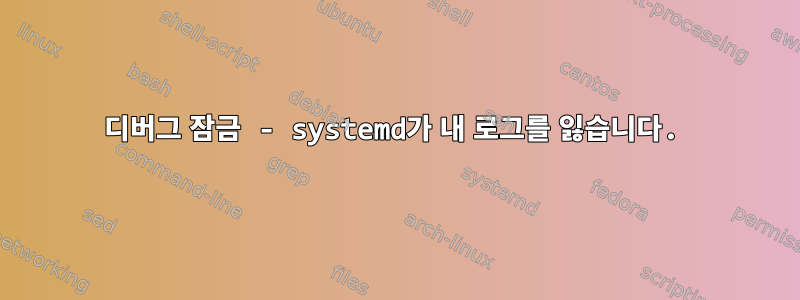 디버그 잠금 - systemd가 내 로그를 잃습니다.