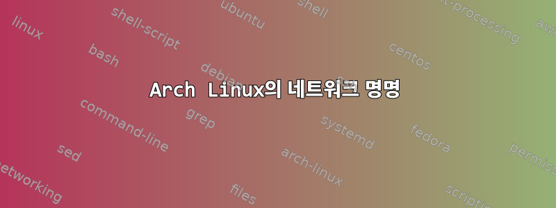 Arch Linux의 네트워크 명명