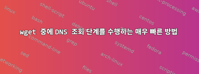 wget 중에 DNS 조회 단계를 수행하는 매우 빠른 방법