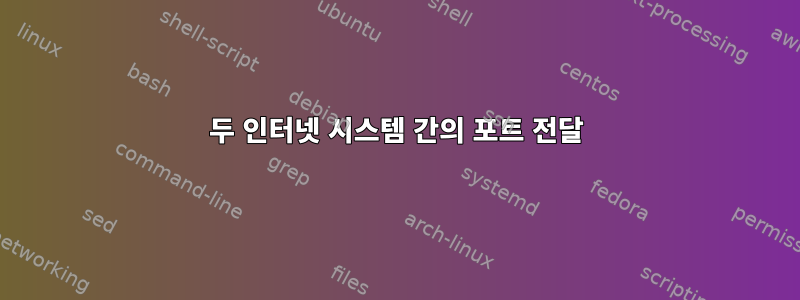 두 인터넷 시스템 간의 포트 전달