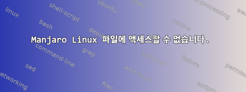 Manjaro Linux 파일에 액세스할 수 없습니다.