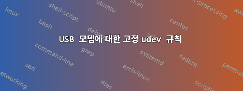 USB 모뎀에 대한 고정 udev 규칙