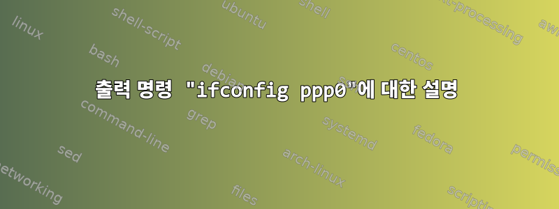 출력 명령 "ifconfig ppp0"에 대한 설명